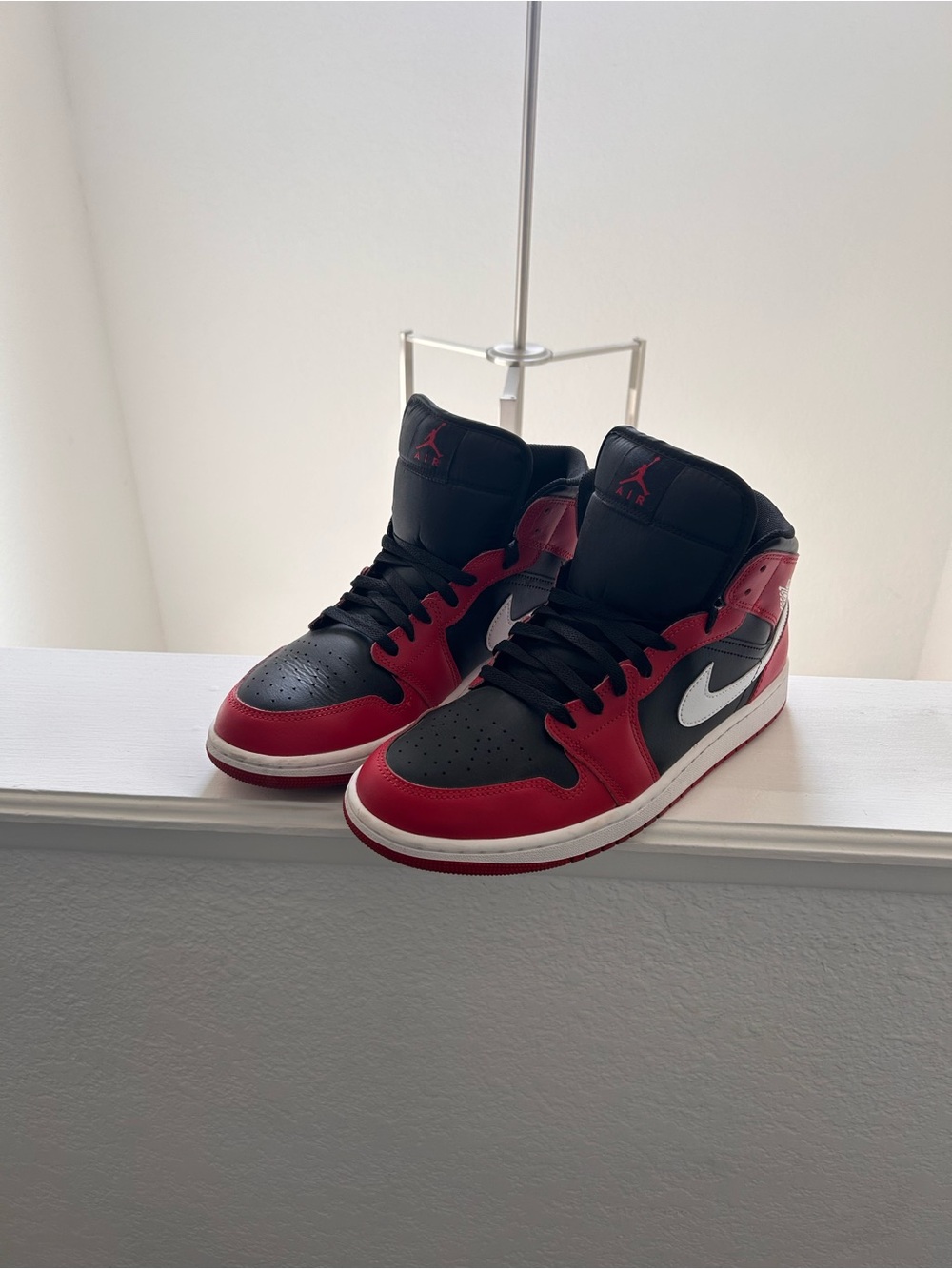 Nike Air Jordan 1 Mid Men’s Sneakers - Black/Red/White